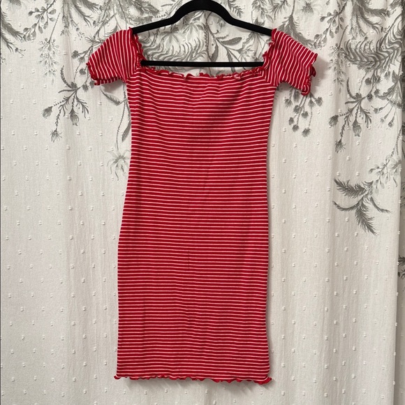 Heart Hips Dresses & Skirts - Heart Hips Red and White Striped Mini Dress